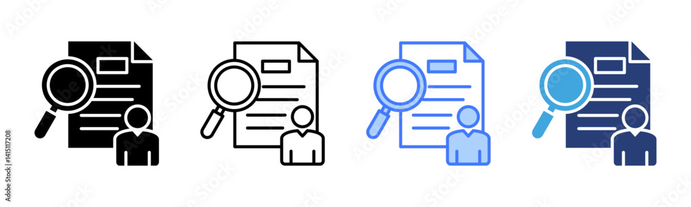 Aufkleber audit icon sheet multiple style collection
