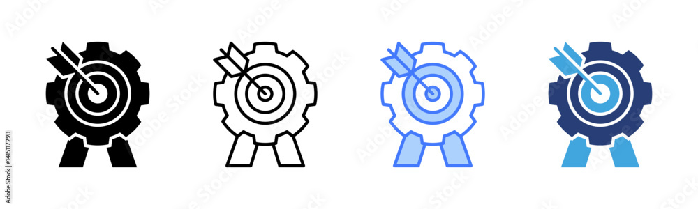 Poster Goal Setting icon sheet multiple style collection