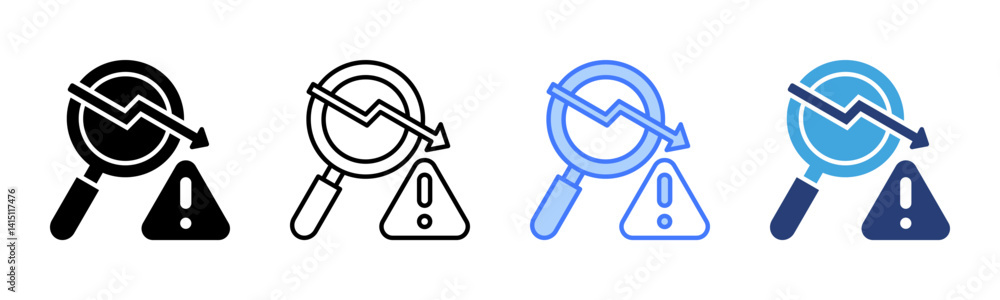 Poster risk icon sheet multiple style collection