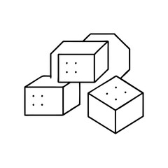 Obraz premium Three Sugar Cubes on White Background - Minimalist Design for Culinary and Beverage Applications