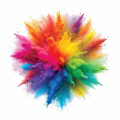 realistic holli festival colour explosion isolated on white background