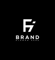 Modern Minimalist White Letter FI Brand Logo Design