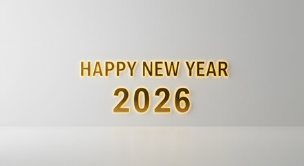 Obraz premium 2026 New Year Greeting on Minimalist Background