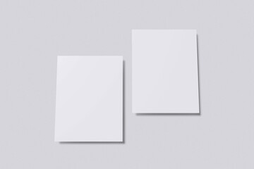 Playing card white with grey background color for mockup template