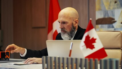 Canadian embassy employee stamping denied seal in passport, visa refusal