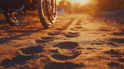 Sunset Trail with Footsteps and Wheel Tracks, Accessibility Concept