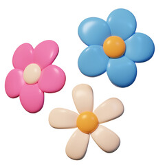 3D Icon Illustration of Decorative Spring Flower