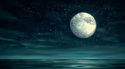 Moonlit Ocean Landscape