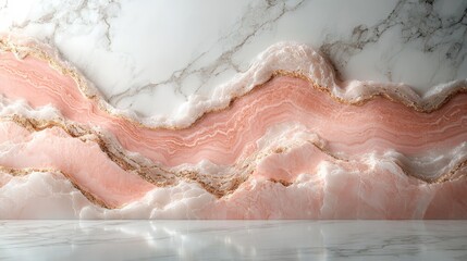 Elegant Pink Marble Background with Luxurious Veins and Polished Texture