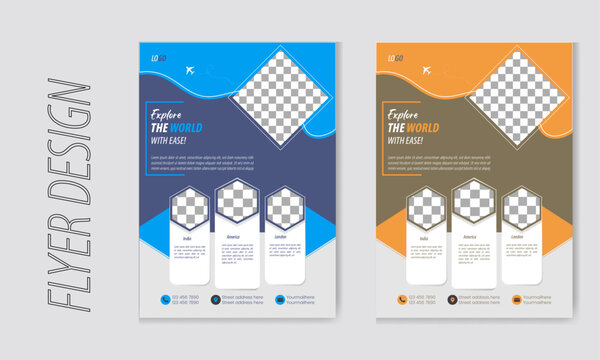 Best design for travel agency, corporate ad eye catching design for travel agency, trending design for travel