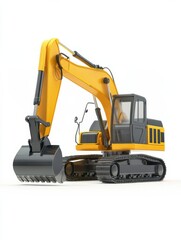 Yellow excavator machinery on a construction site, showcasing heavy-duty equipment in action
