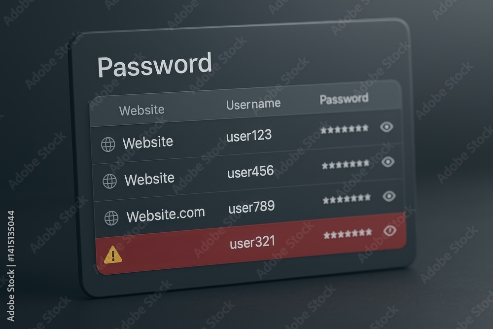 Poster password security issue: digital data security is visualized in a comprehensive way, highlighting th