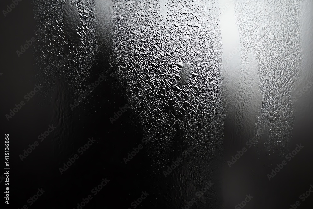 Aufkleber dark moody image of water condensation on a glass surface creating a textured background. perfect fo