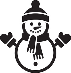Snowman vector silhouette