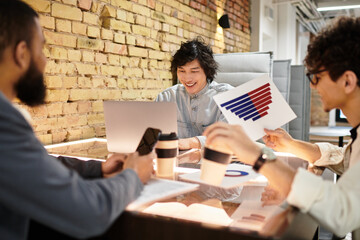 Collaborative brainstorming session in a modern office with creative professionals engaged