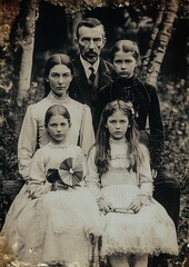 Antique family portrait, vintage