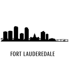 Naklejka premium Fort Lauderdale Skyline with Florida.