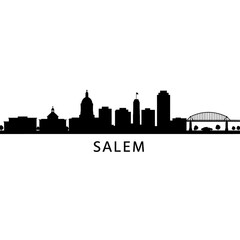 Fototapeta premium Salem Oregon Skyline Cityscape Silhouette Vector.