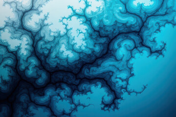 Obraz premium Mesmerizing Ink in Water: Cyan and Ash Dance in Dreamlike Patterns
