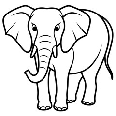 Elegant Elephant – Line Art Vector