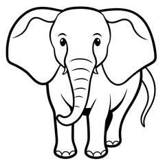 Elegant Elephant – Line Art Vector