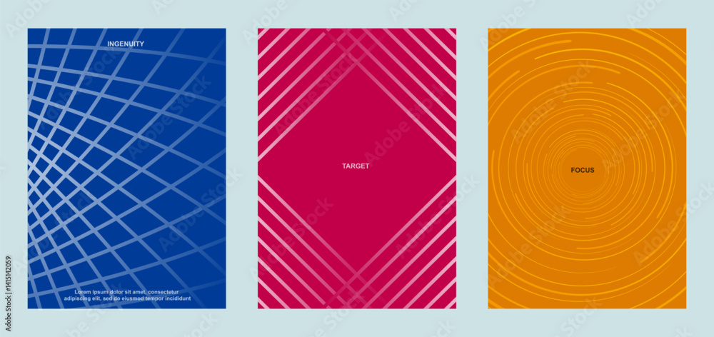 Aufkleber abstract wave line poster background. set cover card with geometric shapes. modern gradient texture.