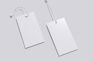 Label tag white with grey background color for mockup template