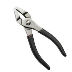 Steel Combination Pliers with Black Rubber Grip Handles Isolated on White Background &ndash; Multipurpose Hand Tool for Gripping, Twisting, and Cutting

