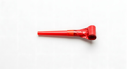 Red Party Horn on White Background