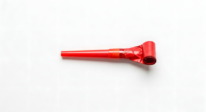 Red Party Horn on White Background