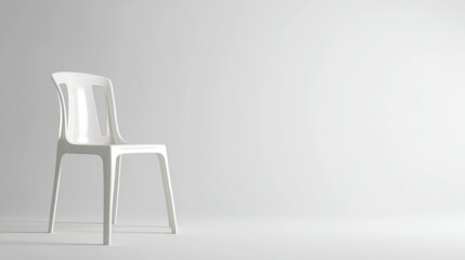 Simple white plastic chair