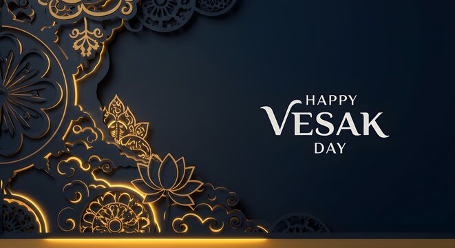 Happy vesak day - ornate design 