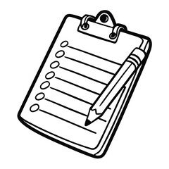 a notepad with a pencil on it vector illustration