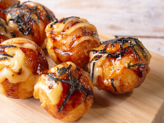 Takoyaki Crispy Octopus Balls Japanese Street Food and Snacks.