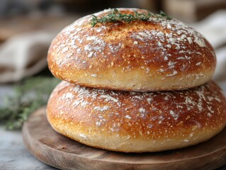 Fototapeta premium crusty handmade bread, clean minimal style, product mockup ready