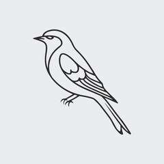 Obraz premium A stylized black silhouette of a bird