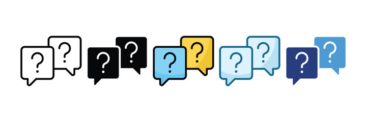 Quiz Icon Set Multiple Style Collection