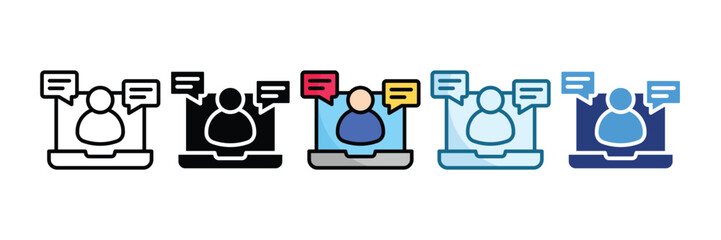Virtual Meeting Icon Set Multiple Style Collection