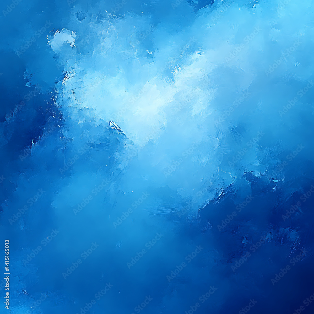 Poster smooth, bright blue abstract background with soft textures and gradients, evoking sense of calm and 