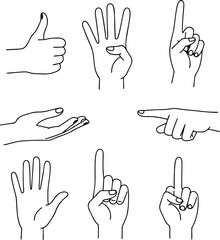 Obraz premium Gesture Guide: A precise guide of hand gestures for multiple purposes, illustrating clear communication and conveying diverse meanings.