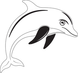   dolphin outline illustration