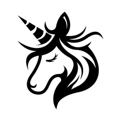 Unicorn logo design template isolated in white background