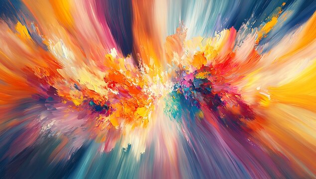 Dynamic Abstract Brushstrokes. Vibrant Multicolor Art for Creative Design, Marketing Campaigns, and Inspirational Backgrounds in Digital and Print Media