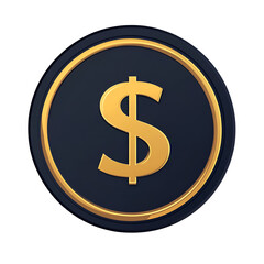 Obraz premium Golden Dollar Coin on a Dark Background Symbolizing Wealth and Financial Success in Modern Economy