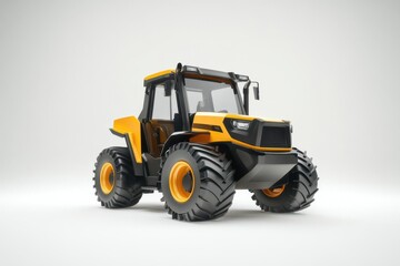 Naklejka premium Modern agricultural tractor in a minimalist studio setting with soft lighting and shadows