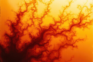 Mesmerizing Ink in Water: Gold & Deep Orange Swirling Patterns in Experimental Photography