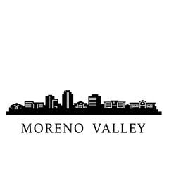 Naklejka premium Moreno Valley Skyline Silhouette with California.