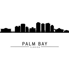 Naklejka premium Palm Bay Florida Skyline Silhouette Vector.