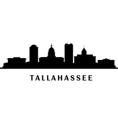 Fototapeta premium Tallahassee Skyline Silhouette with Florida Cityscape.