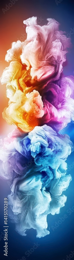 Poster colorful ink swirls creating abstract art digital studio visual content modern environment close-up 
